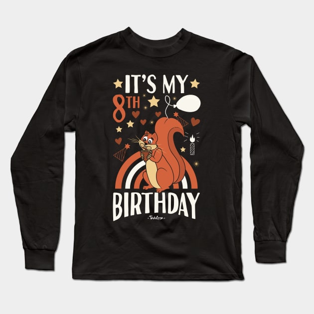 8th Birthday Squirrel Long Sleeve T-Shirt by Tesszero